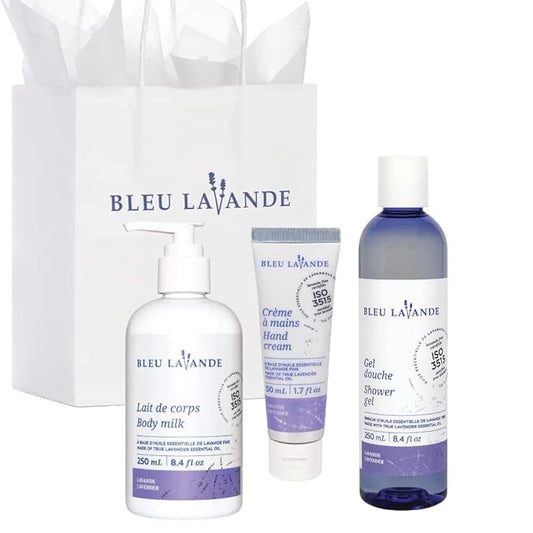 Bleu Lavande - Morning Well-being Routine Aromatherapy Set – Lavender Shower Gel, Body Milk and Hand Cream - Enriched with Premium & Pure Lavender Essential Oil - Soothing Natural Lavender Products-BrightBean Baby