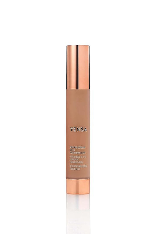 YENSA Super Silk Foundation - Full Coverage, Age-defying complex of Vitamin C, E, Ferulic, and Bakuchiol Oil (Deep 1) 1.0 fl oz-BrightBean Baby