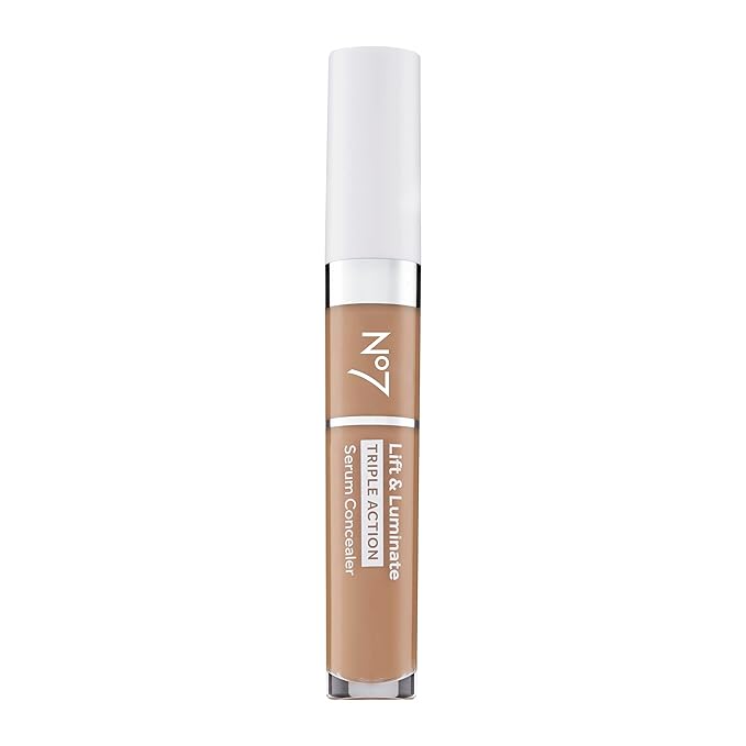 No7 Lift & Luminate Triple Action Serum Concealer - Truly Medium - Anti Aging Liquid Concealer Makeup for Blemishes & Dark Circles - Medium to Full Coverage Concealer for Face (8ml)-BrightBean Baby