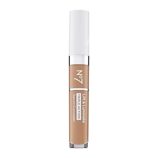 No7 Lift & Luminate Triple Action Serum Concealer - Truly Medium - Anti Aging Liquid Concealer Makeup for Blemishes & Dark Circles - Medium to Full Coverage Concealer for Face (8ml)-BrightBean Baby