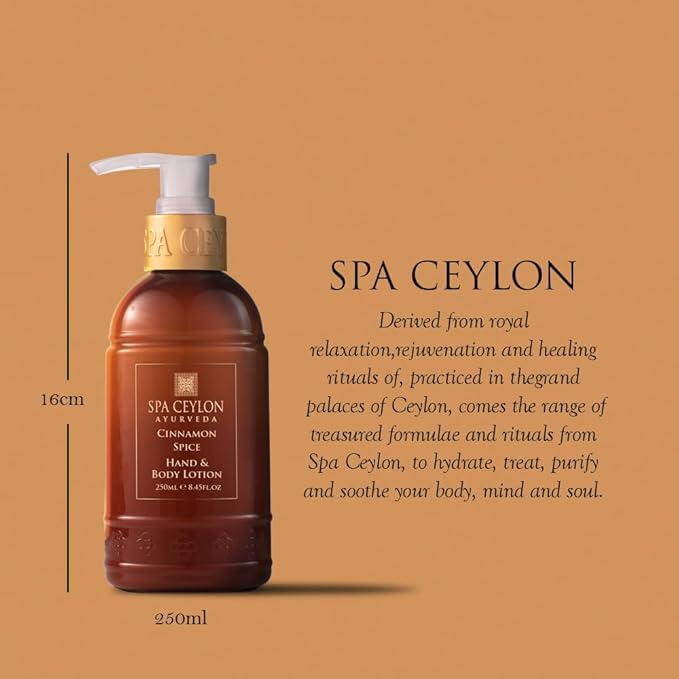 SPA CEYLON Cinnamon Spice Hand & Body Lotion | Daily Moisturizer for All Skin Types | Dry Skin Relief Body Cream | 250ml-BrightBean Baby