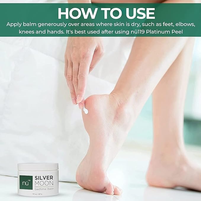 How to Heal Cracked Feet Overnight Silver Moon Bedtime Balm | Natural Cream Moisturizer Treatment for Dry Skin on Heels & Hands for Men & Women | Fix & Repair Foot Skin & Soften Calluses-BrightBean Baby