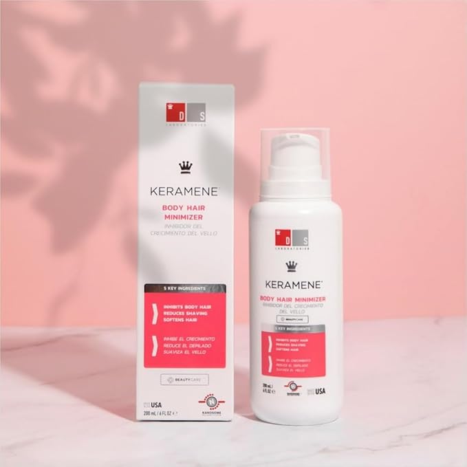 DS Labs Keramene Hair Inhibitor for Face & Body - Reduces Hair Visibility, Softens Texture, Minimizes Growth Over Time, Paraben-Free Formula with Witch Hazel, With Nanosome Technology, 6 Fl Oz-BrightBean Baby