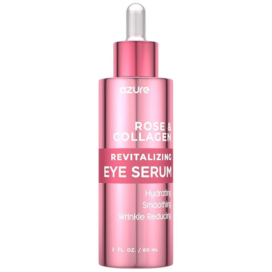 AZURE Rose & Collagen Revitalizing Eye Serum - Hydrating & Smoothing | Reduces Wrinkles, Fine Lines & Under Eye Bags | Minimize Signs of Aging | Made in Korea - 60mL-BrightBean Baby