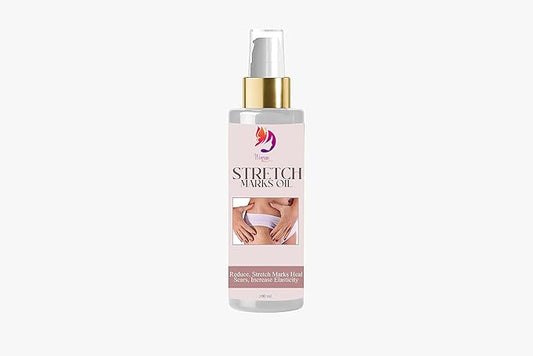 Stretch Care Oil to Minimize Stretch Marks & Even Out Skin Tone with Rosehip Calendula & Sea Buckthorn Oils No Parabens, Silicones, Mineral Oil-BrightBean Baby