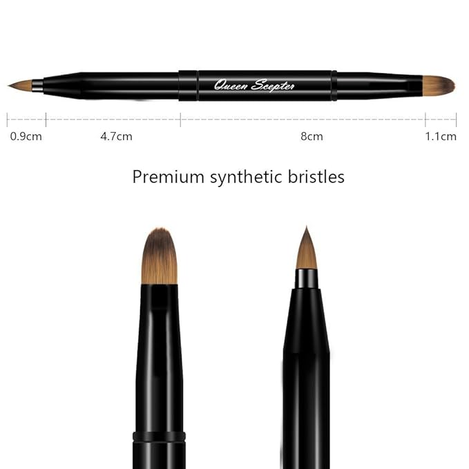 Retractable Lip Brush Concealer Makeup Dual End Travel Size Lipstick Brush With Cap-BrightBean Baby