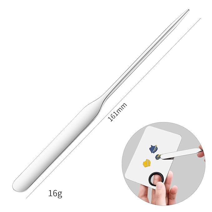Foundation Spatula, 3-Pack Acrylic Nail Art Palette Oblique Round Head Stainless Steel Makeup Spatula for Woman Professional Facial Makeup Tools Makeup Mixing Palette-BrightBean Baby