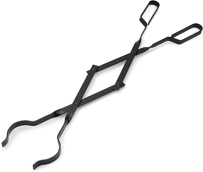 Stanbroil Outdoor Campfire Fireplace Tongs, 26" Long, Log Grabber, Black