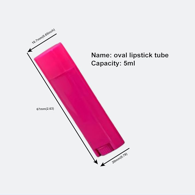 5ml 100Pcs Empty Oval Deodorant Lip balm Tubes Containers Twist-up Refillable Containers for Lipstick,Chapstick,Homemade Lip balm,DIY Deodorants(Hot Pink)-BrightBean Baby