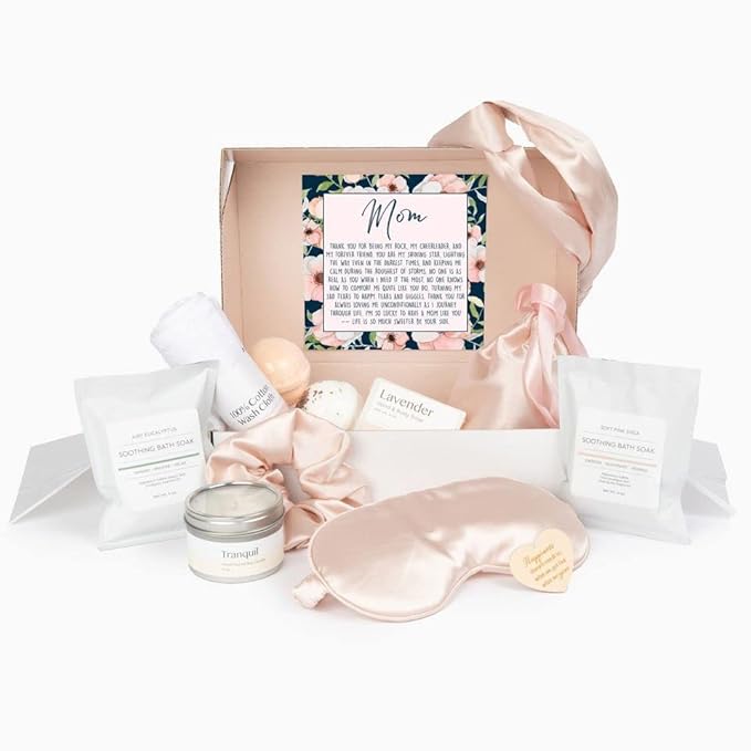 Dear Ava Spa Gifts for Women | Organic Self Care luxury Anti Stress Relaxing Bath and Body Kit Set Basket Box for Her with Heartfelt Card | Premium Spa Gift for Girls Mom-BrightBean Baby