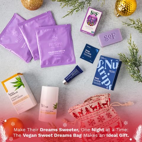 Sweet Dreams Bag - Dreambox Night Time Beauty Set Collection Kit w Night Cream, Tea and Lavander Soap - Skin Care Collection for Vegan Lovers - Great Christmas Gift for Her, Women-BrightBean Baby
