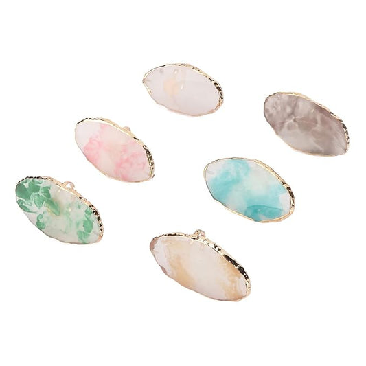 Nail Art Palette, 6pcs Wearable Soft Resin Nail Art Palette Ring, Resin Nail Art Palette Compatiable for Make-Up Beginners and Make-Up Schools-BrightBean Baby