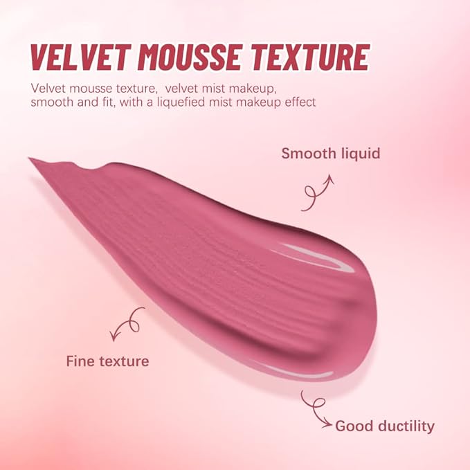 2 Colors Liquid Blush,Soft Cream Face Blush, Dewy Cheek Tint, Long Lasting Natural Matte Finish Looking,Moisturizing Lightweight Blendable Feel (02-HAPPY / 04 - LOVE)-BrightBean Baby