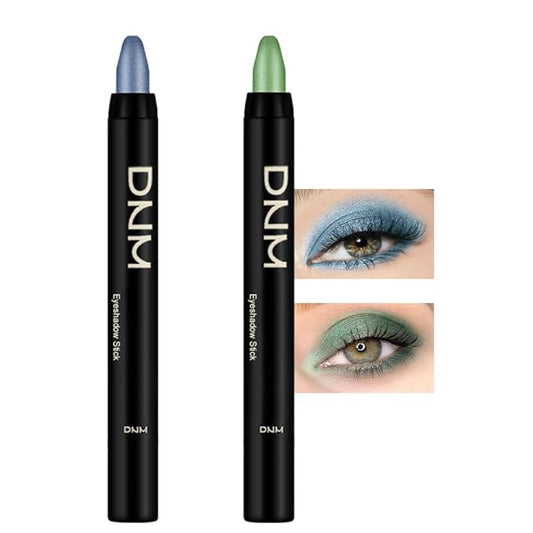Kaely 2Pcs Cream Eyeshadow Stick Set for Eyes,Sky Blue & Greenish Cyan Shimmer Pen,Eye Brightener Halloween Makeup,sombras para ojos,Smooth Eye Shadow Highlighter Crayon Pencil Waterproof,10+12-BrightBean Baby