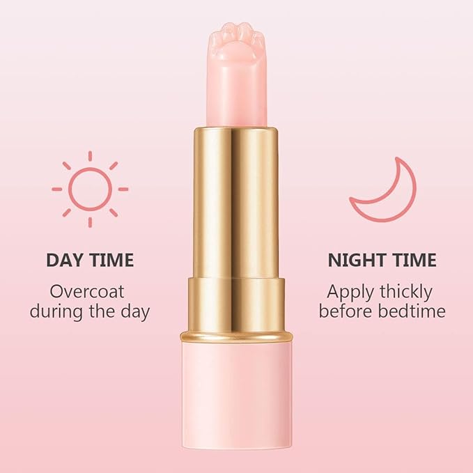 2PCS Thermochromic Lip Balm,Cat Paw Shaped Color Changing Lip Balm, Mini Cute Moisturizing Lip Balm, Long Lasting Lip Balm for Dry Lips Temperature Change Fruit Jelly Lipstick for Female Student-BrightBean Baby