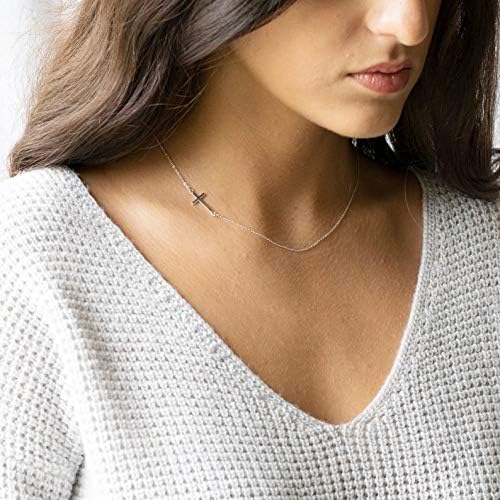 Dainty Cross Pendant Necklace Choker Necklace Chain Christian Necklaces Jewelry for Women and Girls-BrightBean Baby