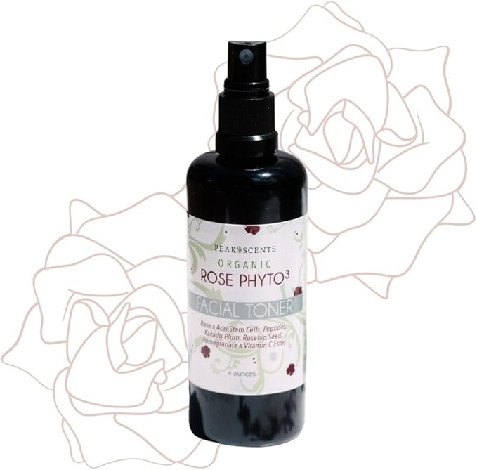 Organic Phyto³ Rose Water Facial Toner Spray - Pure Rosewater for Face, with Acaí and Herbal Extracts - Eco-Friendly and Vegan - Hydrating Rose Water Organic Face Spray (4 oz)-BrightBean Baby