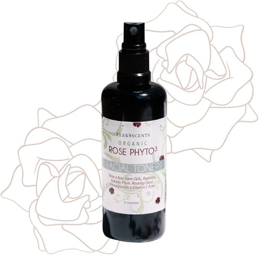 Organic Phyto³ Rose Water Facial Toner Spray - Pure Rosewater for Face, with Acaí and Herbal Extracts - Eco-Friendly and Vegan - Hydrating Rose Water Organic Face Spray (4 oz)-BrightBean Baby