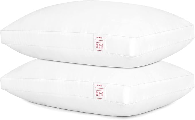 EIUE Bed Pillows Queen Size - Down Alternative Sleeping Pillows 2 Pack White