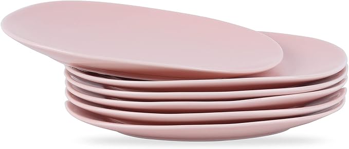 Stone lain Delilah Salad Plate 6-Piece Dish Set, Porcelain, Blush, 6 Salad Plates