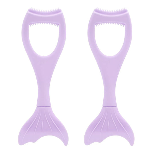 Tbestmax 2 in 1 Mascara Eyeliner Guard, Silicone Mascara Lash Shield Applicator, Eyelash Comb Purple 2 Pcs-BrightBean Baby