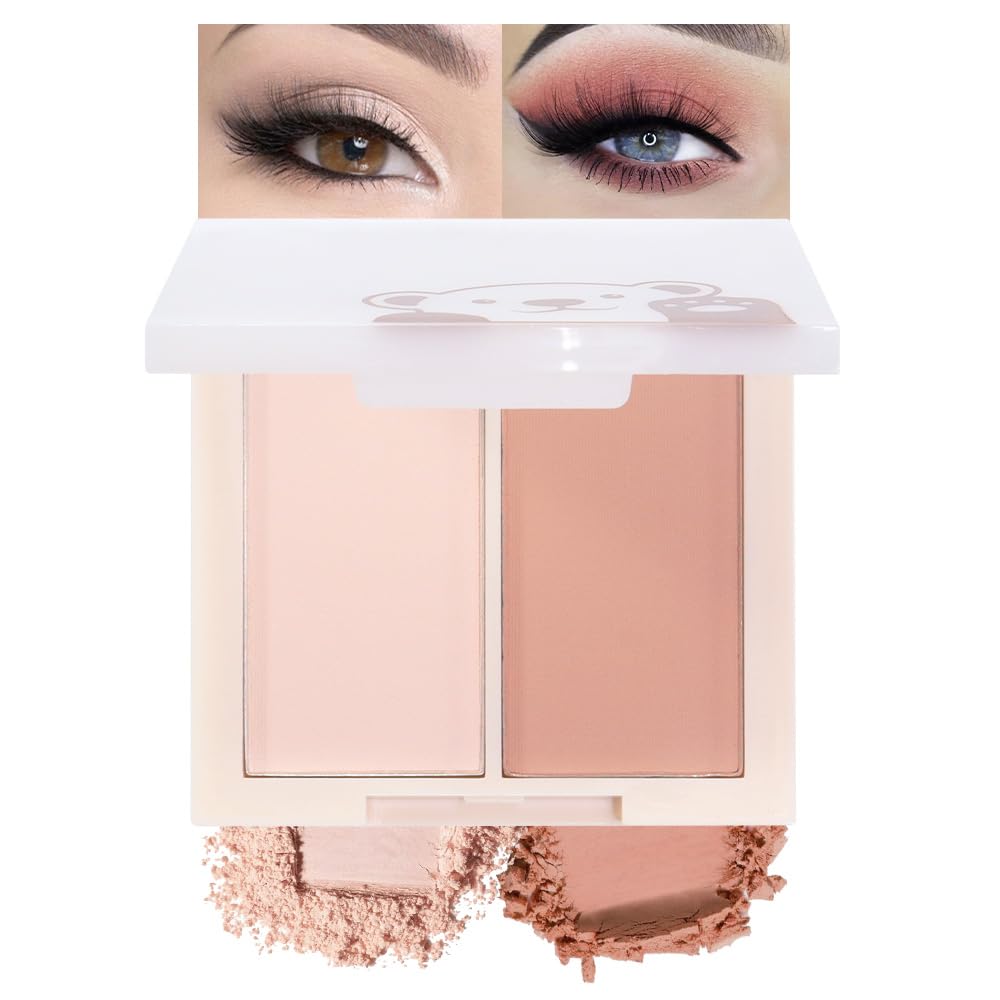 AMY'S DIARY Matte Eyeshadow, Nude Pink Eyeshadow, Ultra-fine Lightweight Powder, Multiuse Blendable Eye shadow and Blush Makeup, Daily Matte Warm Tone Eyes Makeup, Half Pink (03#)-BrightBean Baby