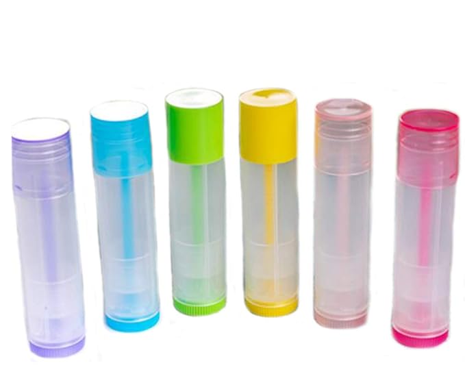 5ml 50 Pcs Empty Clear Lip Balm Tubes Containers with Twist Bottom and Multi Color Caps for Making Lip Balm,DIY Cosmetic Tubes-BrightBean Baby