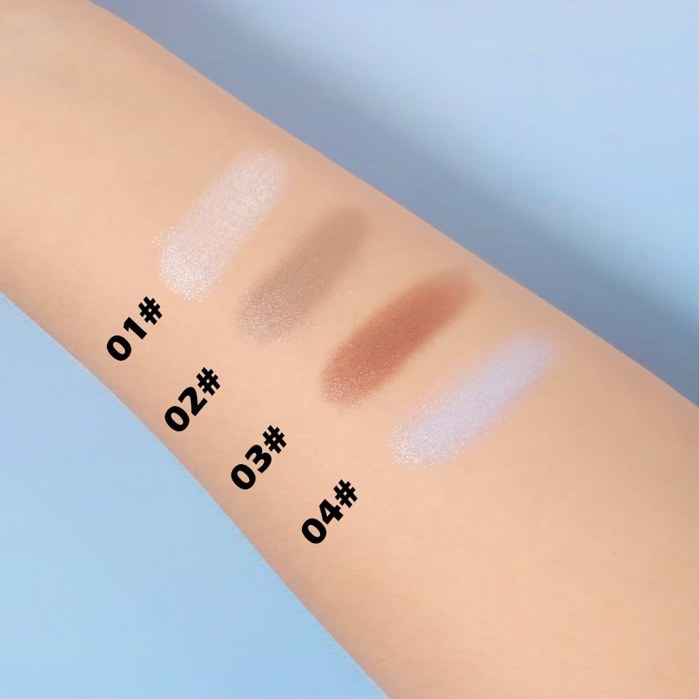 Pearl White Shimmer Single Eye Shadow Palette Makeup with Mirror,eutral Powder Monochrome Eyeshadow for Older Women,Waterproof Long Lasting Naturing-Looking sombras para ojos-BrightBean Baby