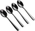 Teyyvn 12-Piece Black Stainless Steel Dessert Spoons