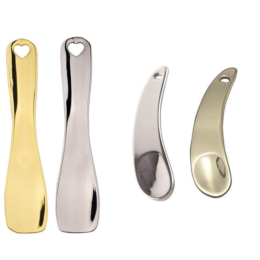 4Pcs Metal Cosmetic Spoon,Reusable Mini Zinc Alloy Facial Cream Cosmetic Spoon Applicator for Beauty Mixing Skincare Cream Lotions Eye Cream-BrightBean Baby