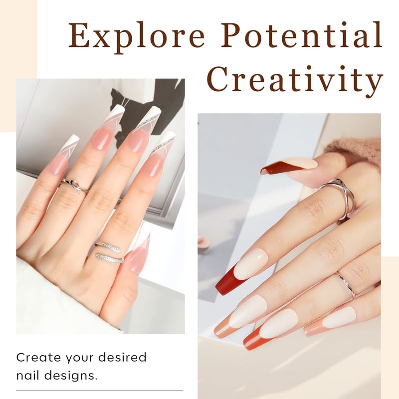 Modelones Long Coffin Nail Tips - 500Pcs Pre-shaped Half Matte Full Cover Fake Nails Gel Tips Acrylic Press on Manicure Extension DIY 10 Sizes-BrightBean Baby