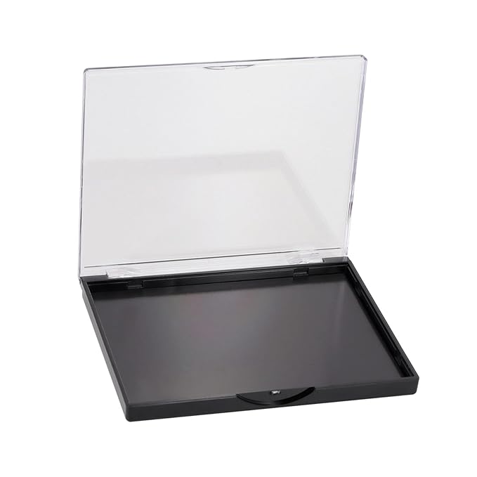 AJLTPA Magnetic Makeup Palette with Clear Top, 3Pack Empty Eyeshadow Pan Dispensing Storage Box with 60Pcs Adhesive Metal Stickers for DIY Cosmetics Lipstick Blush Powder-4.8" x 4"Palette-BrightBean Baby