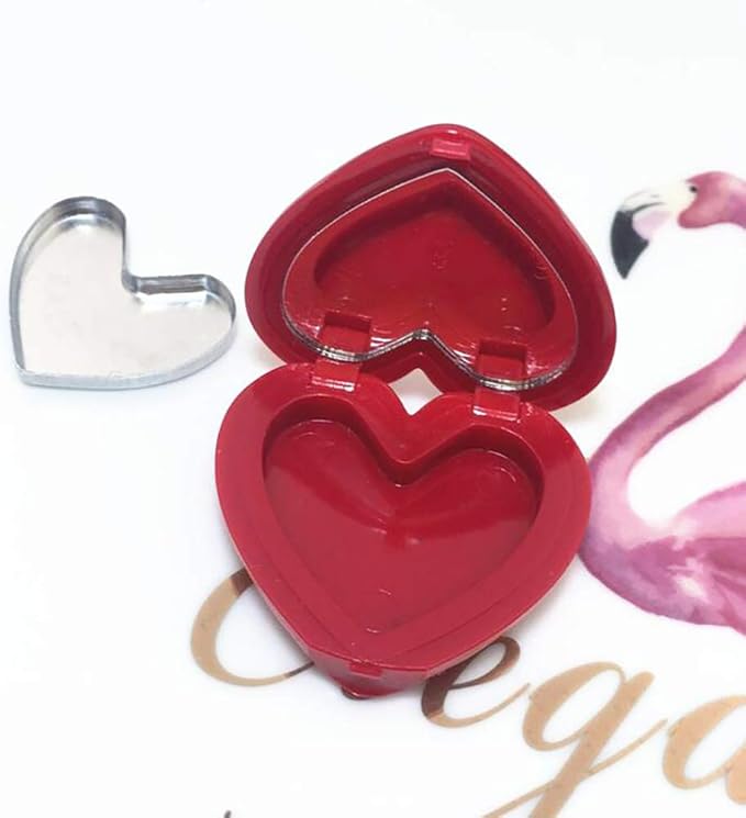 RONRONS 8 Pack Empty Eyeshadow Palette Mini Heart Shaped Lipstick Container Case DIY Cosmetics Container with Mirror-BrightBean Baby