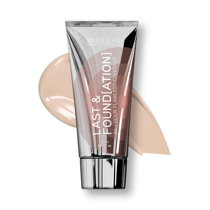 WUNDERBROW Full Coverage Foundation, Last & Found[ation] – Buildable Full Coverage Liquid Foundation For 24+ Hours Wear – Long Lasting, Waterproof, Porcelain-BrightBean Baby