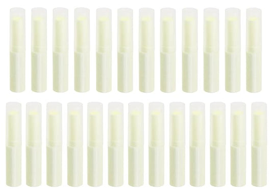 0.14oz Empty Flavored Lip Balm Container Tubes Plastic Homemade Moisturizing Lip Stick with Caps Bulk Fit for Women Adult DIY Making Supplies, 25 Count (Beige)-BrightBean Baby