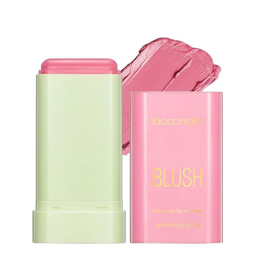Multi-Use Makeup Blush Stick, Cream Blush Stick, Tinted Solid Moisturizer Stick for Cheek & Eyes & Lips, Waterproof Natural Nude Makeup, Suitable for All Skin (1#Shy Pink)-BrightBean Baby