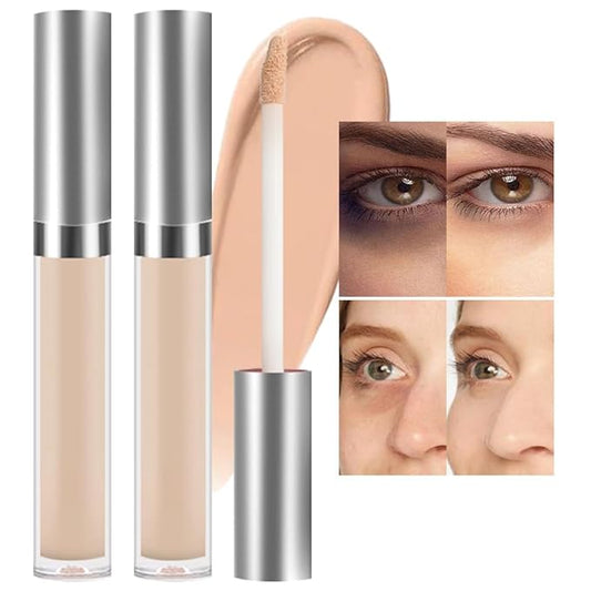 Kaely 2Pcs Hydrating Concealer Wand,Full Coverage Liquid under Eye Concealer,Long Lasting Waterproof Primer Makeup for Dark Circles and Puffiness Trouble Spots Redness,Eye Ring corrector de ojeras 02-BrightBean Baby