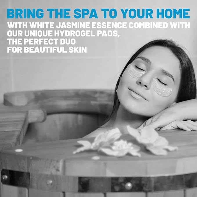 White Jasmine Eye Patches - Korean Eye Patches for Puffy Eyes - Collagen Eye Mask - Under Eye Patches Korean - Puffy Eyes and Dark Circles Treatment, Spa Masks for Women & Men - 60 pcs-BrightBean Baby