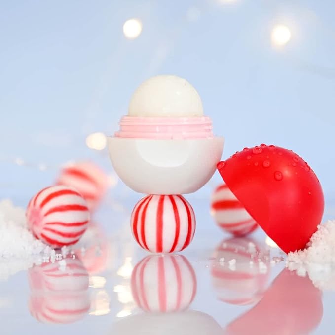 EOS Limited Edition Holiday Collection- Candy Cane Swirl Lip Balm & Vanilla Cashmere Hand Cream, 24-Hour Hydration, 2-Pack, Clear-BrightBean Baby