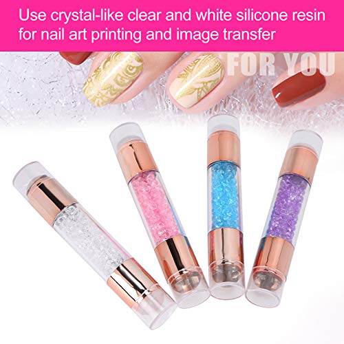 4Sets Manicure Art Stampers Silicone Stamp Pens Nail Stamping Plates Double Ended W/Nail Seal Plate Manicure Stamp Pen for home nail salon use-BrightBean Baby