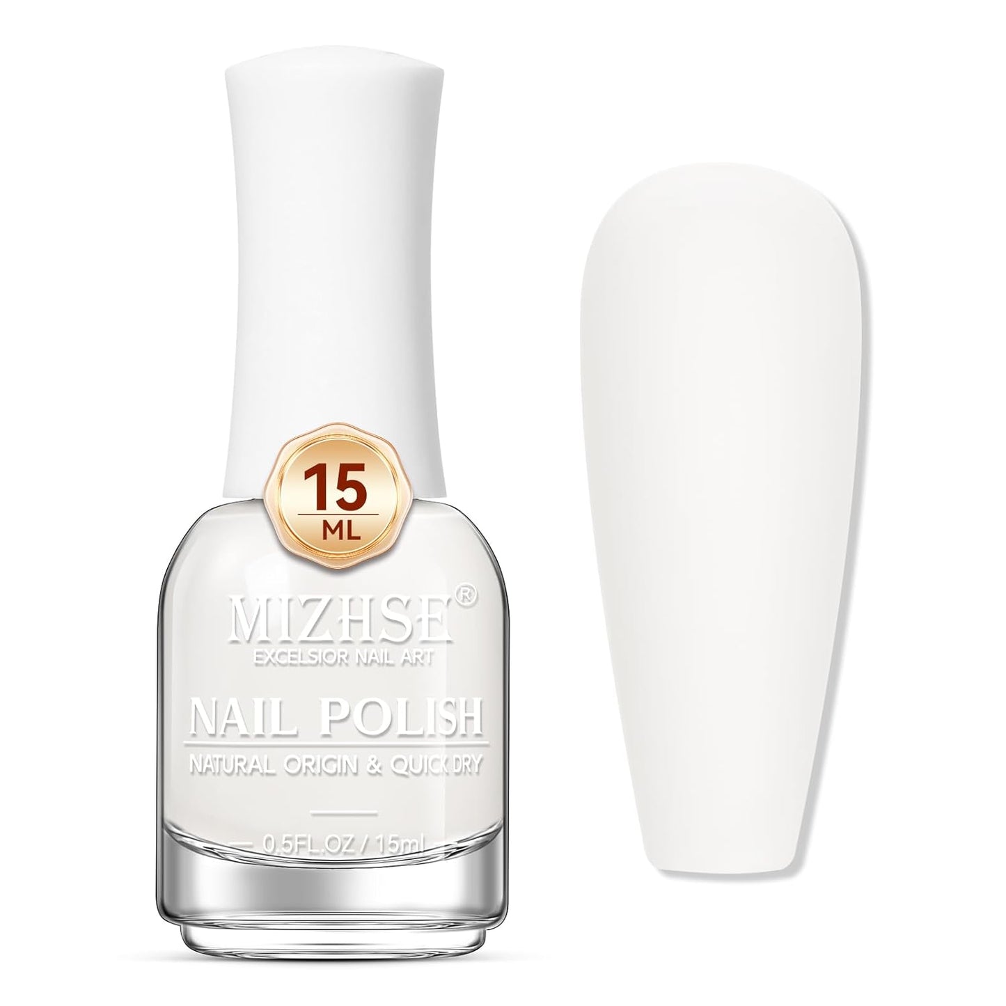 MIZHSE White Nail Polish Matte, 15ML Large Capacity Quick Dry Nail Lacquer for Nail Art Varnish, Mist Effect Matte Finish Velvet Nail Polish for Women Girl Nail Art DIY Home. 0.53 fl oz-BrightBean Baby
