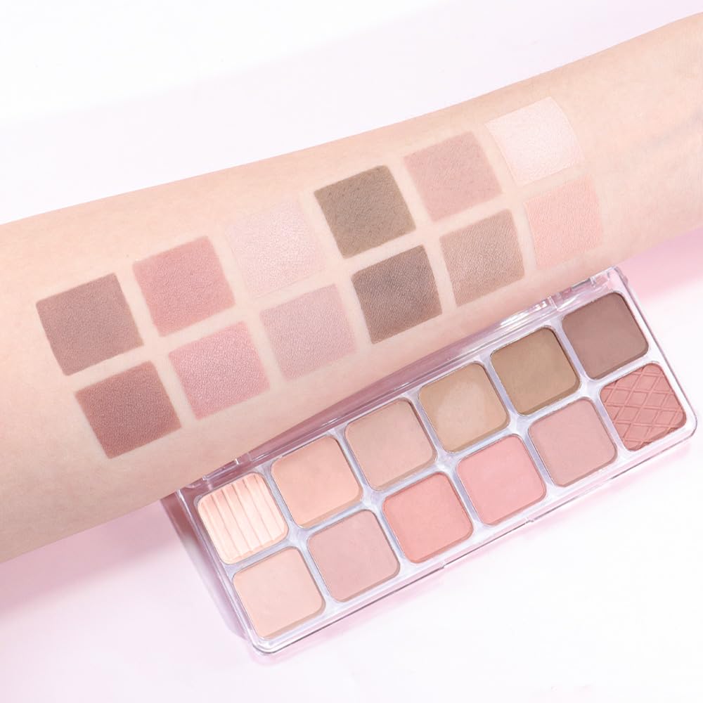 AMY'S DIARY 12Color Light Pink Purple Eyeshadow Palette, Long-Lasting, and Highly Pigmented. Elevate Your Eye Makeup– Unleash Your Unique Style (08#)-BrightBean Baby