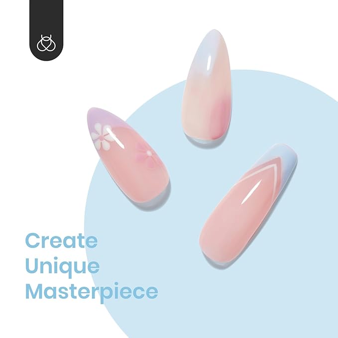 beetles Gel Polish Nail Set 6 Colors Ultimate Morandi Nude Pink White Blue Pastel Gel Nail Polish 6 Colors Daydream Verses Collection Soak Off Uv Diy Manicure Kit New Nail Trend for Women Girls-BrightBean Baby