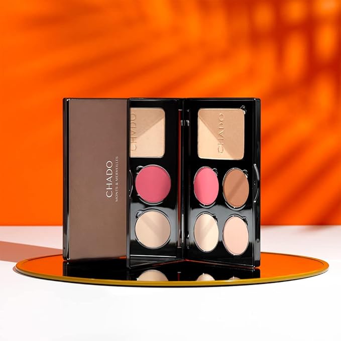 Monts & Merveilles Face Palette – Cream | Bronzer, Concealer, Contour, Blush, Setting Powder | Long Lasting | Face and Cheek Sculpting Palette | Refillable | Cruelty Free (Light to Medium Skin)-BrightBean Baby
