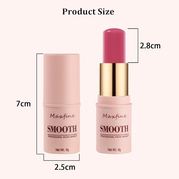 Blush for Cheeks - Buildable Cream Blush, 3-in-1 Blush Stick Makeup for Cheek Lip Eyeshadow Contour, Tint Blush Blam for Mature Skin Women Girl Make Up Gift (Tangy Citrus #5)-BrightBean Baby