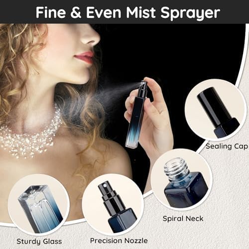 Segbeauty 10 Packs Perfume Bottles Empty, 10ml Refillable Portable Cologne Sprayer, 0.34oz Glass Spray Bottles for Dispensing Perfume, Mini Travel Size Perfume Atomizer Sample Container for Frangrance-BrightBean Baby