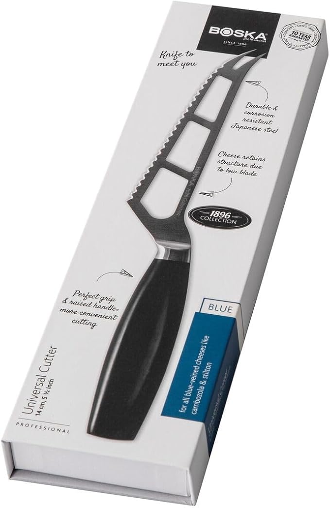 BOSKA Universal cheese cutter blue 140 mm - Full-tang - Premium Quality - German Steel - HACCP Knife - Cheese knife - For professional use - Multi use (vegetables and fruit)
