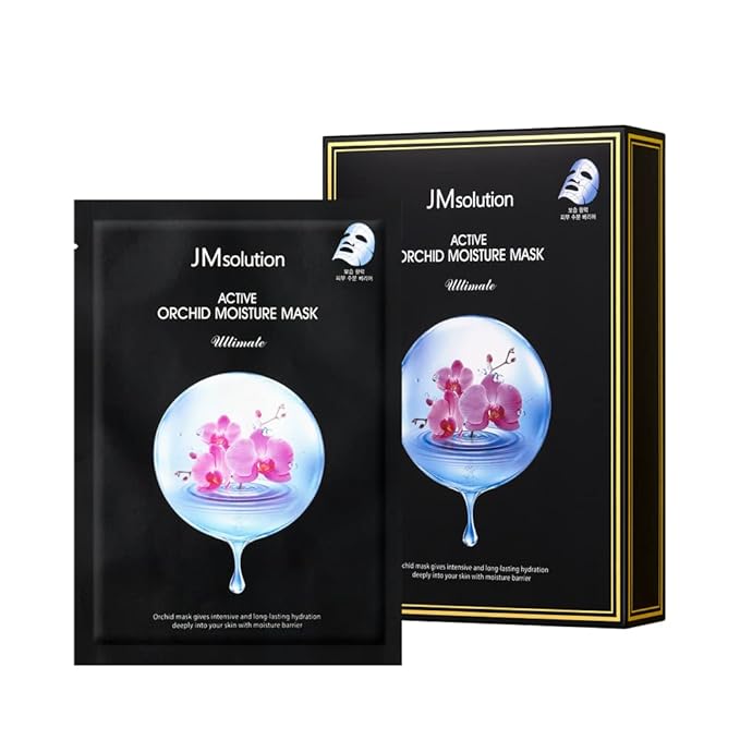 JMsolution Marine Luminous Pearl Deep Moisture 3 Step Skin Care Face Mask - Korean Skincare Facial Mask - boosting Brightening Moisturizing-10 Sheets for Dry Skin (Orchid)-BrightBean Baby