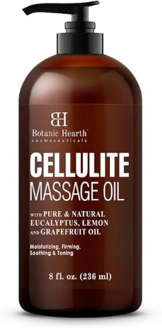 Botanic Hearth Anti Cellulite Massage Oil | Cellulite Oil for Thighs and Butt Firming | Unique Blend of Massage Essential Oils | Improves Skin Tone, Skin Firmness & Tightness | 8 Fl Oz-BrightBean Baby