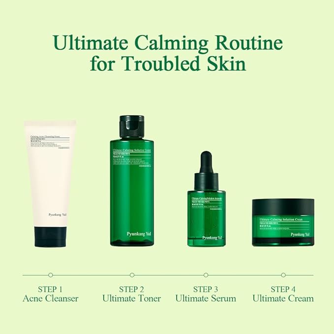 Pyunkang Yul PKY Ultimate Calming Solution Ampoule for Sensitive Skin with Patented Ingredients, Serum Intensely Calms & Soothes Redness with Cica & Tea Tree, Korean Skincare (1.01 Fl. Oz, 30ml)-BrightBean Baby